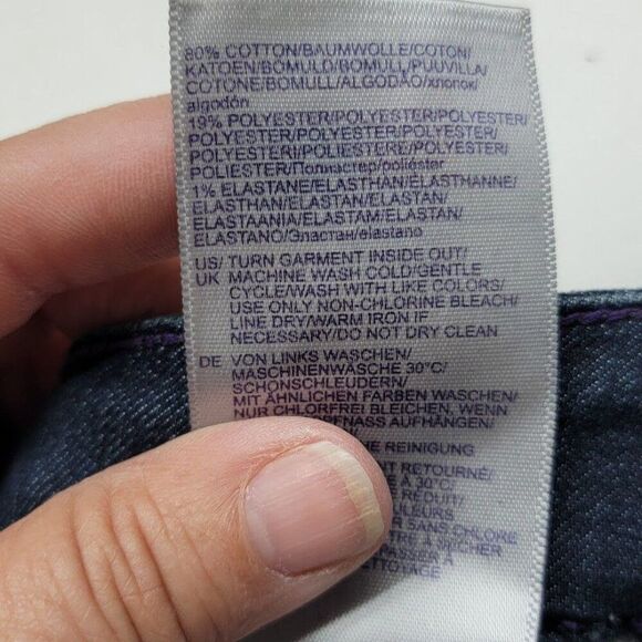 NYDJ Marilyn Straight Leg Jeans Size 2P Dark Wash Blue Denim USA 26x29 - Picture 7 of 12